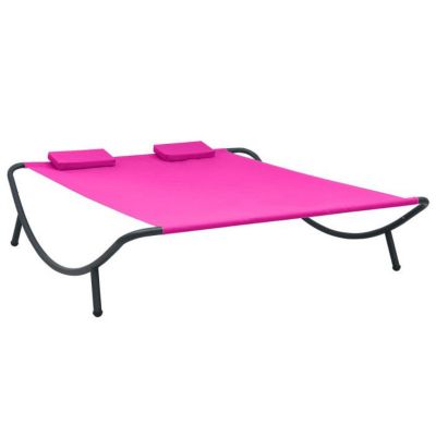 Lit de repos - VIDAXL - Rose - Tissu oxford - Acier - 200x173x45 cm