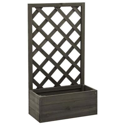 Vidaxl Jardinière à treillis de jardin Gris 50x25x90 cm Bois de sapin - vue 4