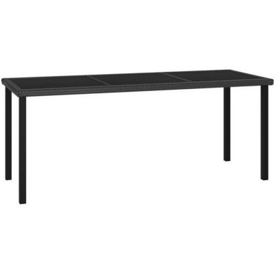 vidaXL Table à dîner de jardin Noir 180x70x73 cm Résine tressée