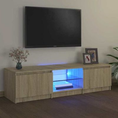 vidaXL Meuble TV avec Lumières LED, Armoire de Télévision, Meuble Télé de Salon, Armoire Basse Salle de Séjour Intérieur, 804295