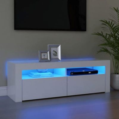 vidaXL Meuble TV avec Lumières LED, Armoire de Télévision, Meuble Télé de Salon, Armoire Basse Salle de Séjour Intérieur, 804310