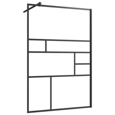 Paroi de douche à verre ESG transparent 115x195 cm Noir vidaXL
