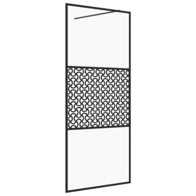 Paroi de douche avec verre ESG transparent 80x195 cm Noir vidaXL