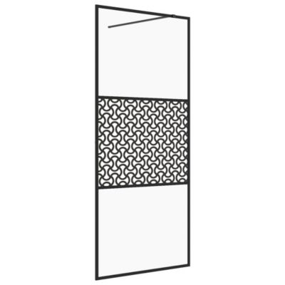 Paroi de douche avec verre ESG transparent 100x195 cm Noir vidaXL