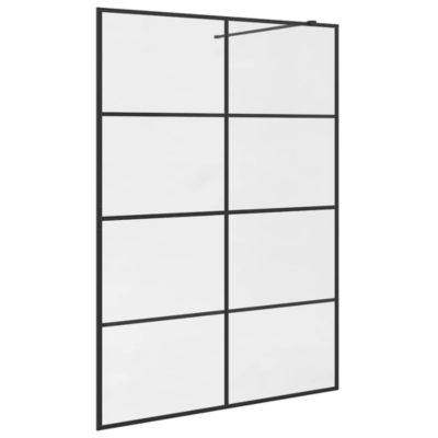 Paroi de douche avec verre ESG transparent 140x195 cm Noir vidaXL