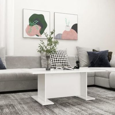vidaXL Table basse Blanc 103,5x60x40 cm Aggloméré.