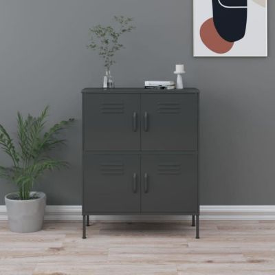vidaXL Armoire de rangement, Anthracite 80x35x101,5 cm Acier