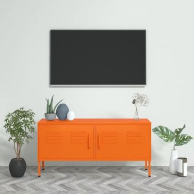 vidaXL Meuble TV, Orange 105x35x50 cm Acier