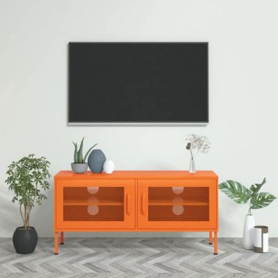 vidaXL Meuble TV Armoire Basse Centre de Divertissement Meuble Stéréo Salon Salle de Séjour Maison Intérieur Orange 336237