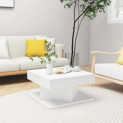 vidaXL Table Basse, Table d'Appoint, Bout de Canapé, Meuble de Rangement Salon Salle de Séjour Intérieur, Moderne, Blanc 808368