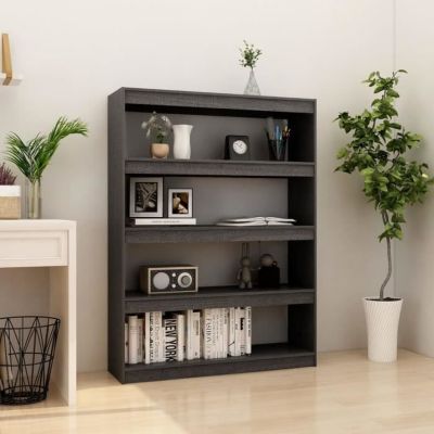 VidaXL Bibliothèque-Séparateur de pièce Gris 100x30x135,5cm Pin massif
