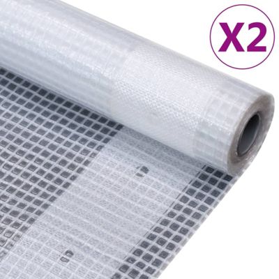 Bâches Leno 2 pcs 260 g m² 3x3 m Blanc