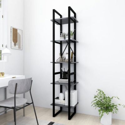 VidaXL Bibliothèque à 5 niveaux Gris 40x30x175 cm Bois ingénierie 3081970