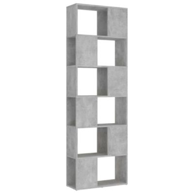 Bibliothèque/Séparateur de pièce Gris béton 60x24x186 cm vidaXL