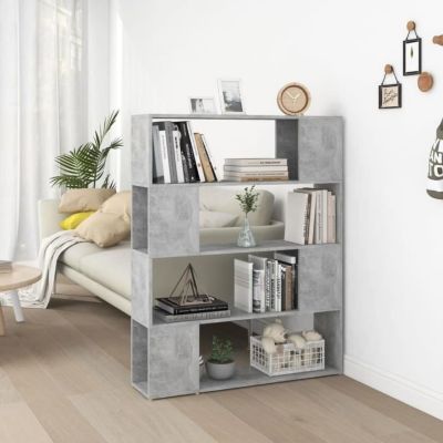 Vidaxl Bibliothèque/séparateur gris béton 100 cm