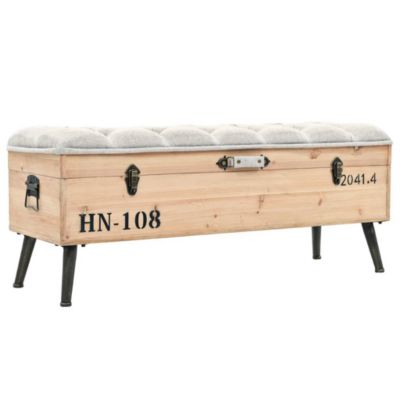 Banc de rangement 110 cm Bois de sapin massif vidaXL