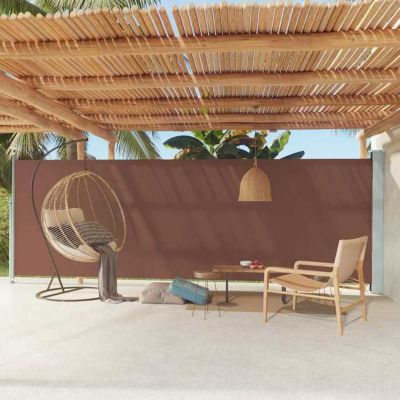 Vidaxl Auvent latéral rétractable 180x600 cm Marron - vue 2