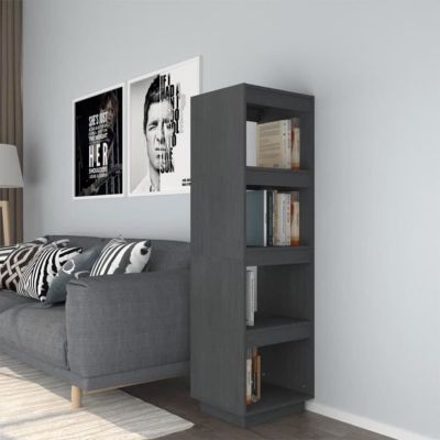 VidaXL Bibliothèque-Séparateur de pièce Gris 40x35x135 cm Pin massif