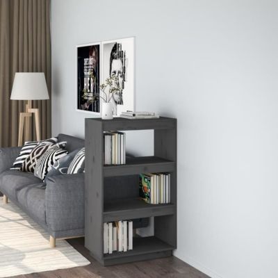 VidaXL Bibliothèque-Cloison Gris 60x35x103 cm Bois de pin massif