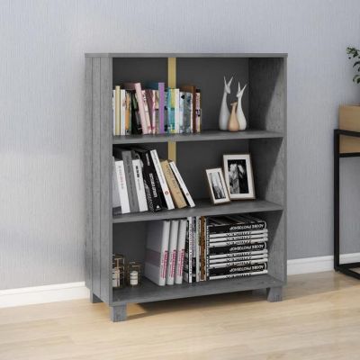 VidaXL Bibliothèque HAMAR Gris foncé 85x35x112 cm Bois de pin massif 340486