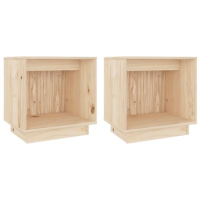 Vidaxl Tables de chevet 2 pcs 40x30x40 cm Bois de pin solide Marron - vue 2