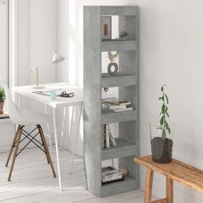 VidaXL Bibliothèque-Séparateur de pièce Gris béton 40x30x166 cm