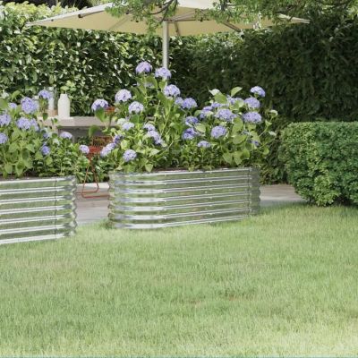 Vidaxl Lit Surélevé de Jardin Argent - vue 2