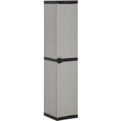 vidaXL Armoire de rangement de jardin 3 étagères Gris/noir 34x40x168cm 340985