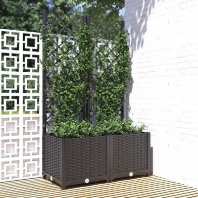 Vidaxl Jardinière avec Treillis Noir - vue 8