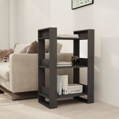 VidaXL Bibliothèque-Séparateur de pièce Gris 60x35x91 cm Pin solide 813881
