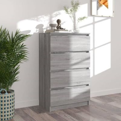 815076 vidaXL Buffet Sonoma gris 60x35x98,5 cm Bois d'ingénierie