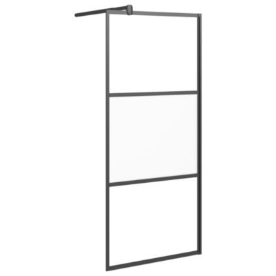 Paroi de douche 80x195 cm Verre ESG demi-dépoli Noir vidaXL