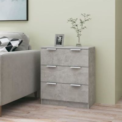 Vidaxl Buffet - Gris béton 60x30x70 cm bois d'ingénierie - vue 2