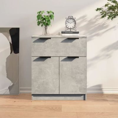811092 vidaXL Buffet Gris béton 60x30x70 cm Bois d'ingénierie