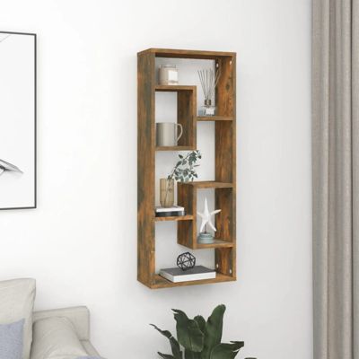 vidaXL étagère murale Chêne fumé 36x16x90 cm Bois d'ingénierie 815846