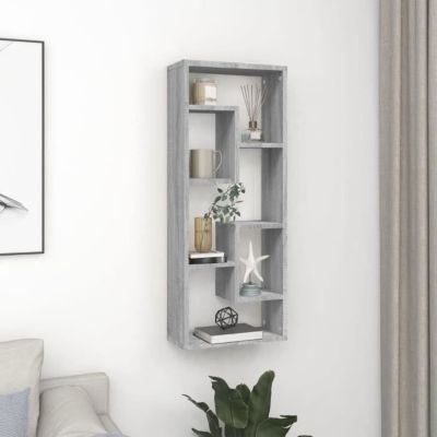 Vidaxl étagère murale Sonoma gris 36x16x90 cm Bois ingénierie 815847 Marron - vue 2