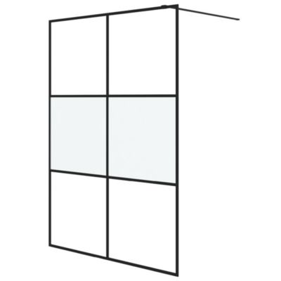 Paroi de douche Noir 140x195 cm Verre ESG demi-dépoli vidaXL