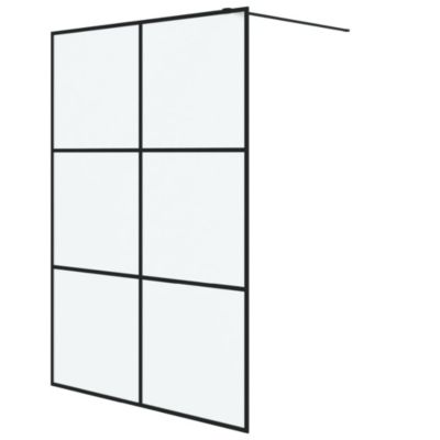 Paroi de douche Noir 140x195 cm Verre ESG dépoli vidaXL