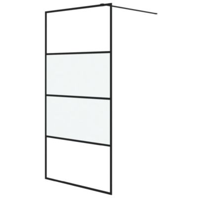 Paroi de douche Noir 100x195 cm Verre ESG demi-dépoli vidaXL