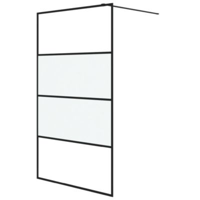 Paroi de douche Noir 115x195 cm Verre ESG demi-dépoli vidaXL