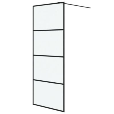 Paroi de douche Noir 80x195 cm Verre ESG dépoli vidaXL