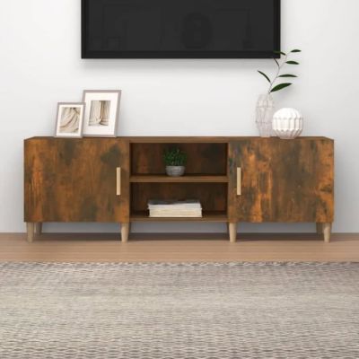 vidaXL Meuble TV Chêne fumé 150x30x50 cm Bois d'ingénierie 817501