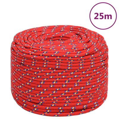 Corde de bateau Rouge 8 mm 25 m Polypropylène