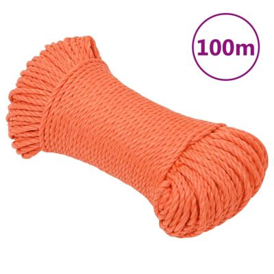 Vidaxl Corde de travail Orange 3 mm 100 m Polypropylène - vue 2