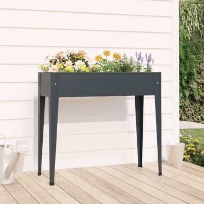 152262 vidaXL Jardinière Gris 100,5x40,5x90 cm Acier galvanisé