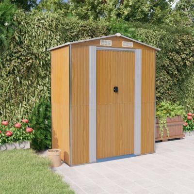 319275 vidaXL Abri de jardin Marron clair 192x108x223 cm Acier galvanisé