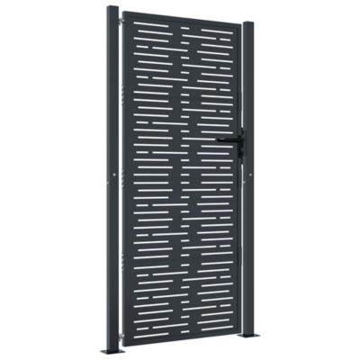 Portail de jardin Anthracite 100x175 cm Acier Design carré vidaXL