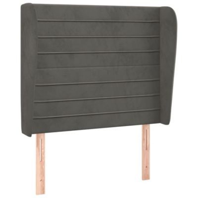 Vidaxl Tête de lit avec oreilles Gris foncé 83x23x118-128 cm Velours3118127 - vue 2