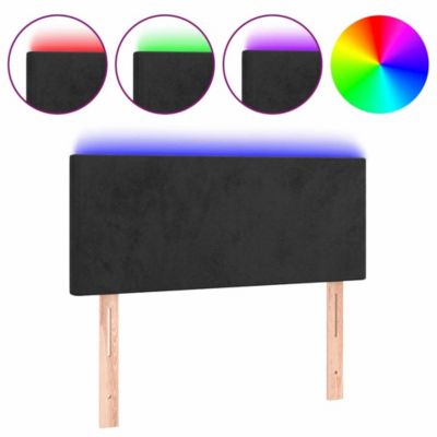 Vidaxl Tête de Lit à LED Meuble de Chambre à Coucher Accessoire de Lit Simple Tête de Cadre de Lit Intérieur Noir 90x5x78/88 31213 - vue 2