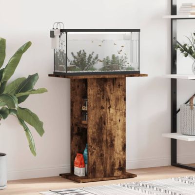Support d aquarium chêne fumé 60,5x36x72,5 cm bois d ingénierie